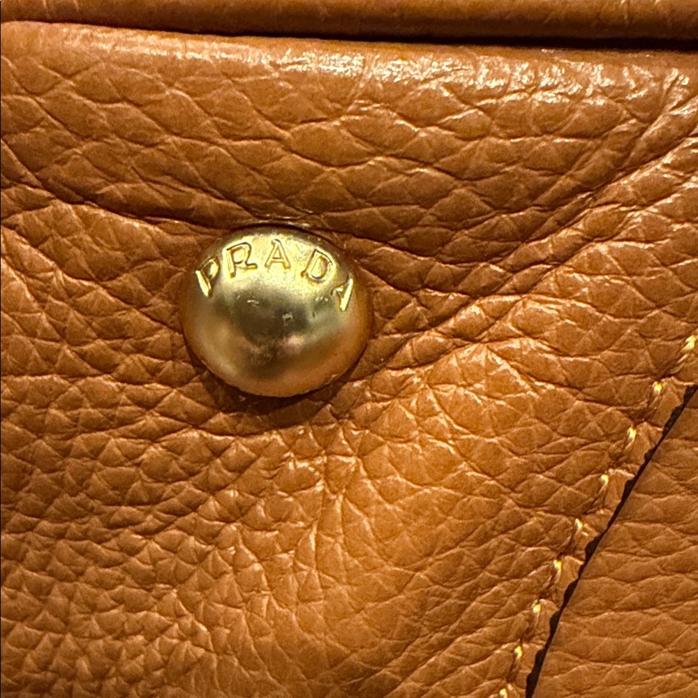 Rare Vintage Prada Vitello Daino Leather Satchel Tote Brown - Picture 13 of 14